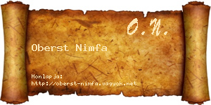 Oberst Nimfa névjegykártya